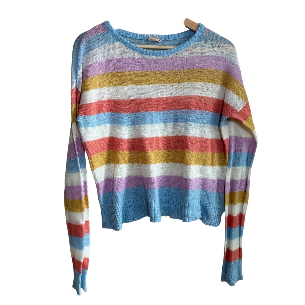 Anthropologie hem & thread colorful striped sweater‎ women's size small pullover